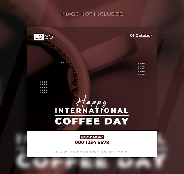 International coffee day Instagram post design template