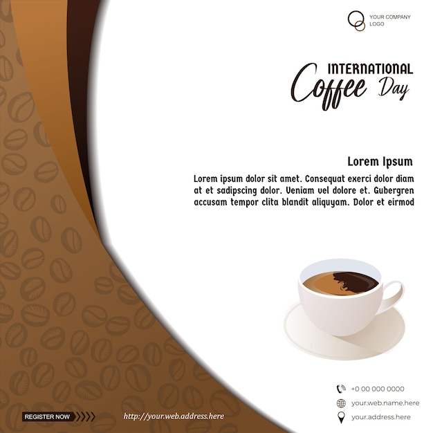 International Coffee Day Suitable for greeting card poster and banner background