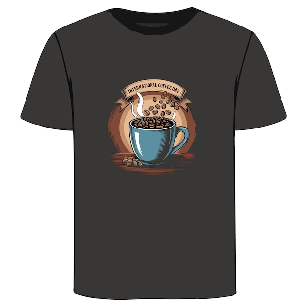 Vector international coffee day tshirt design for october 1st