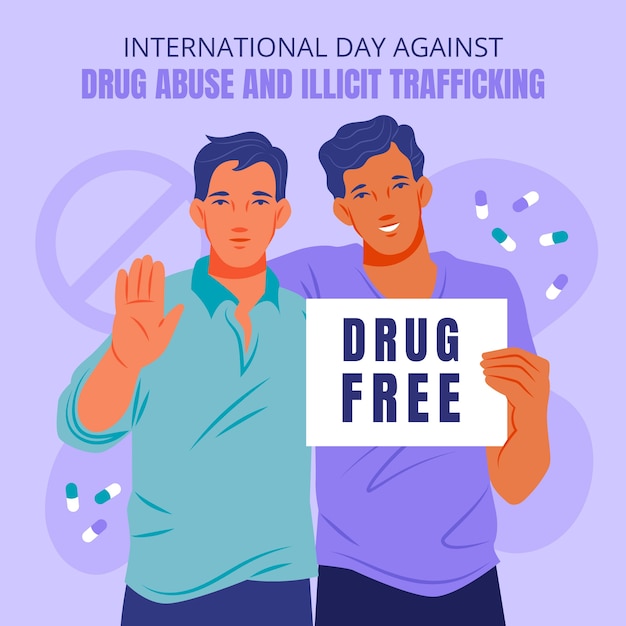 International day against drug abuse and illicit trafficking  illustration