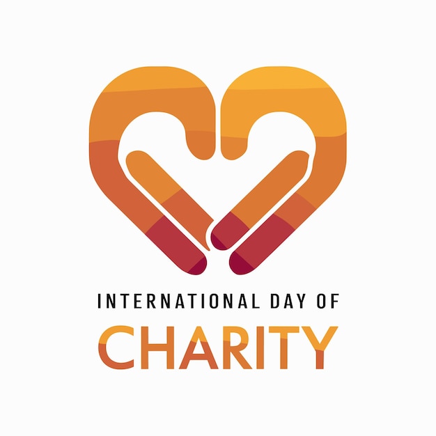 Vector international day of charity celebration 3d flat poster illustration vector