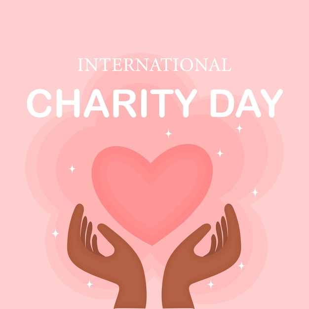 International Day of Charity donation poster vector illustration