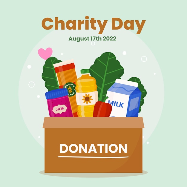 International day of charity flyer square instagram social media post