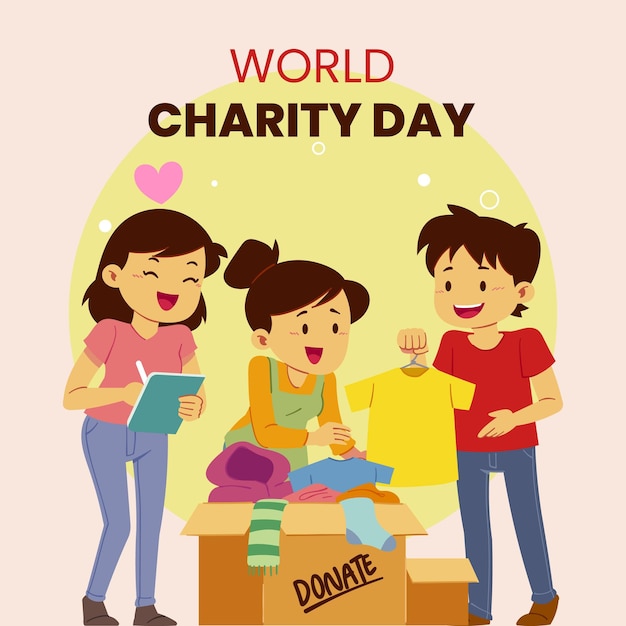 International day of charity flyer square instagram social media post