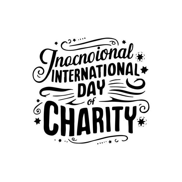 Vector international day of charity typography vector