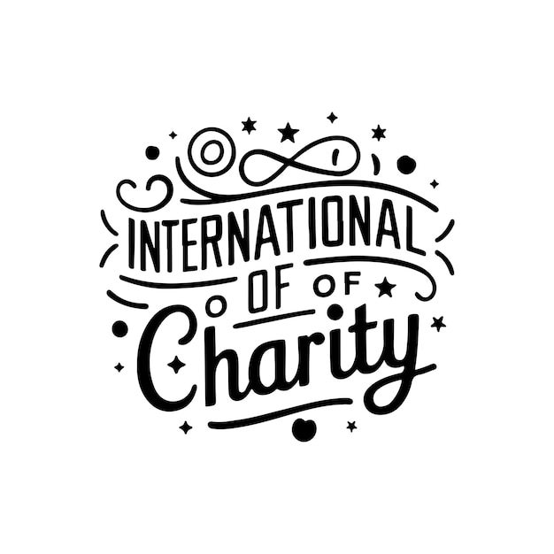 Vector international day of charity typography vector