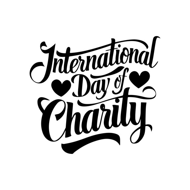 Vector international day of charity typography vector