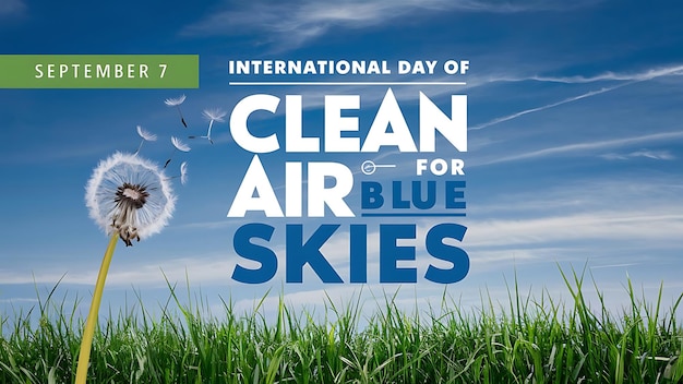 International Day of Clean Air for Blue Skies Poster Vector Image llustration