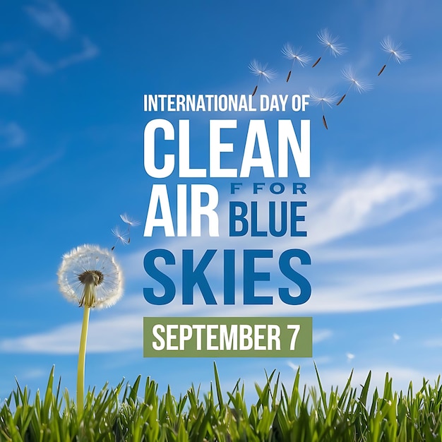 International Day of Clean Air for Blue Skies Poster Vector Image llustration