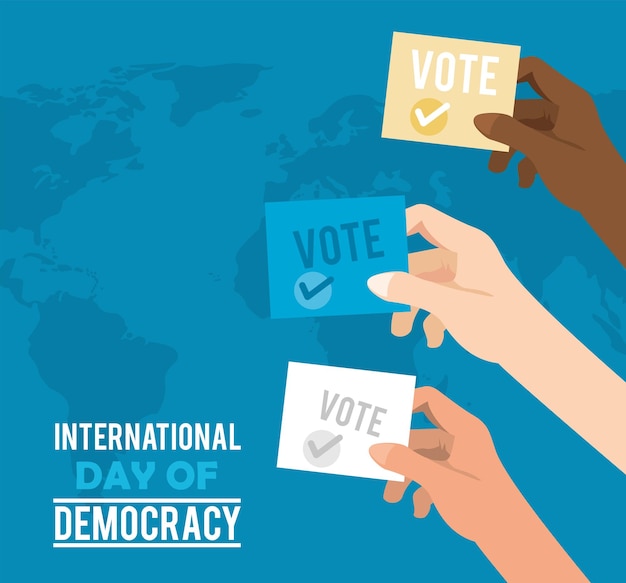 International day of democracy lettering