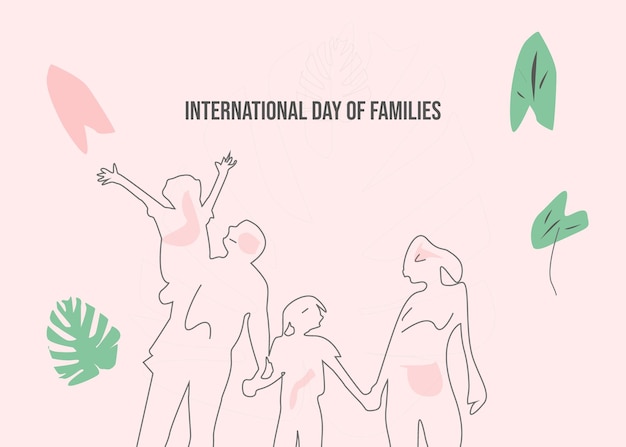 International Day Of Families Design Vector Illustration sqaure banner