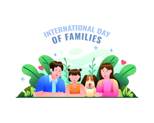 International Day of Families with flat illustration style