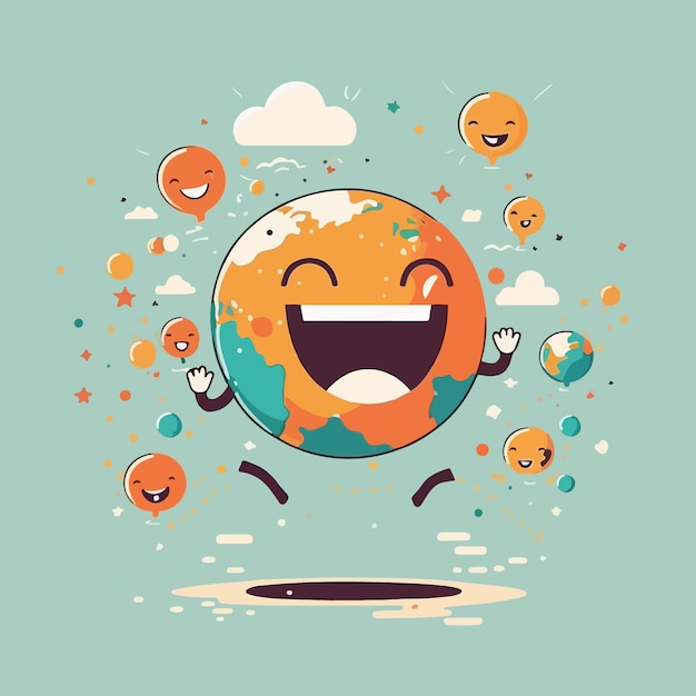 International Day of Happiness flat vector illustration