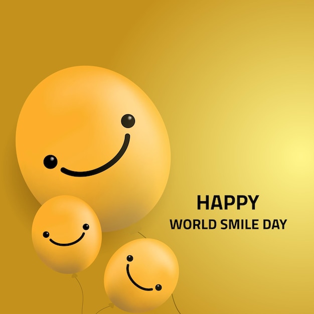 International day of happiness smile day banner Fun concept