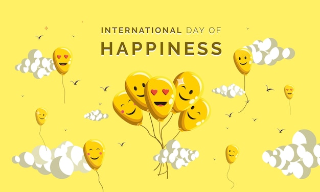 Vector international day of happiness vector illustration