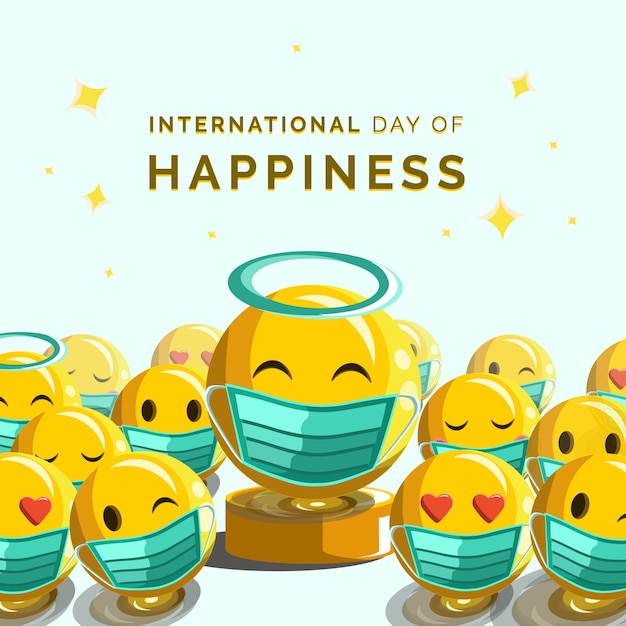 International Day of Happiness vector illustration