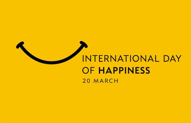 International Day of Happiness with smile icon. Smiling logo template. Creative poster or banner.