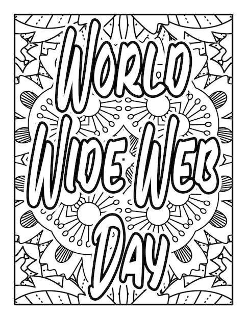 international day motivational quotes coloring Page and motivational Quotes flower coloring page