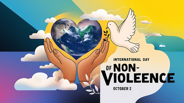 International Day of NonViolence Poster Vector Image Illustration