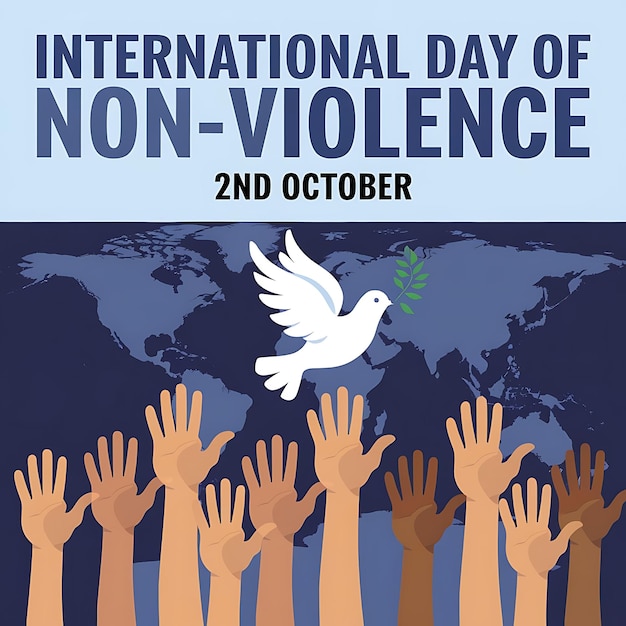 International Day of NonViolence Poster Vector Image Illustration