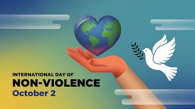 International Day of NonViolence Poster Vector Image Illustration