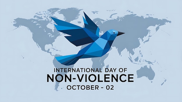 International Day of NonViolence Poster Vector Image Illustration