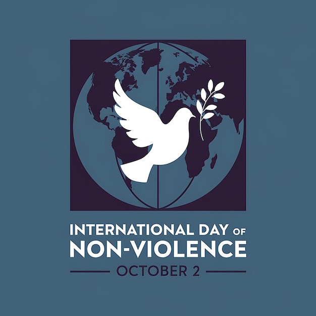 International Day of NonViolence Poster Vector Image Illustration