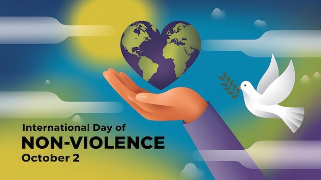 International Day of NonViolence Poster Vector Image Illustration