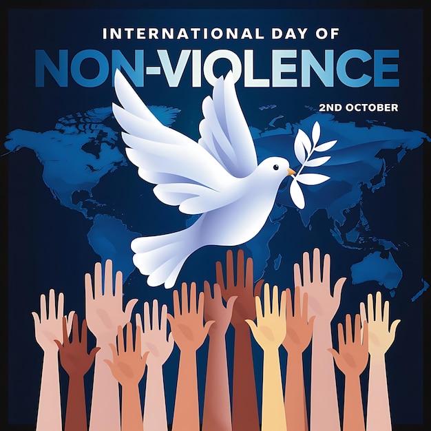 International Day of NonViolence Poster Vector Image Illustration