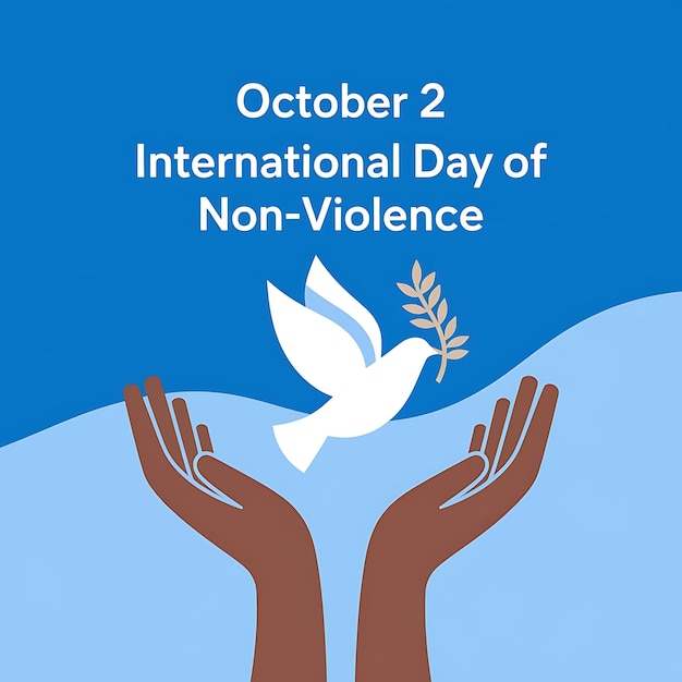 International Day of NonViolence Poster Vector Image Illustration