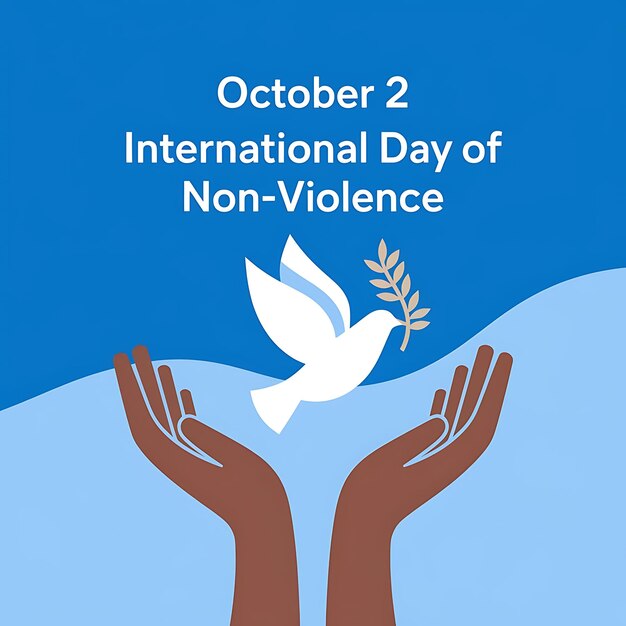 Vector international day of nonviolence poster vector image illustration