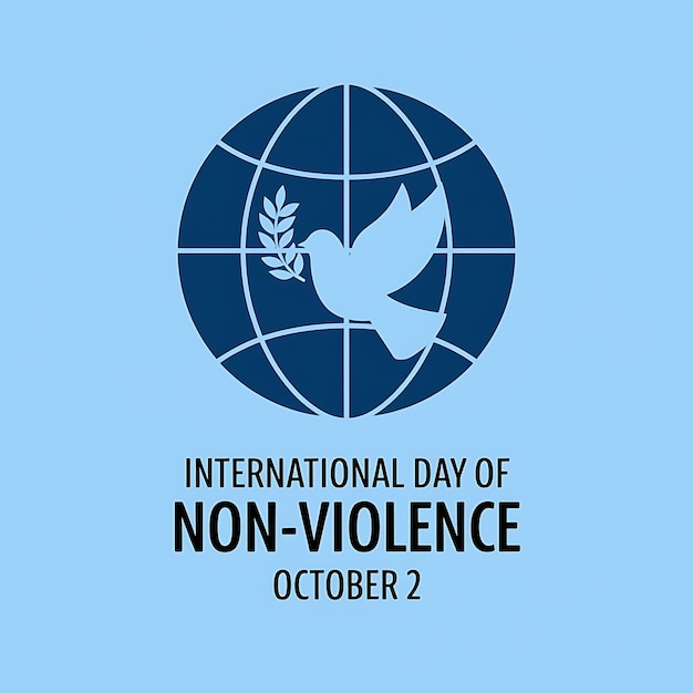 International Day of NonViolence Poster Vector Image Illustration