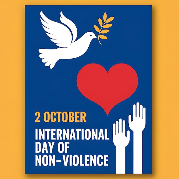 International Day of NonViolence Poster Vector Image Illustration