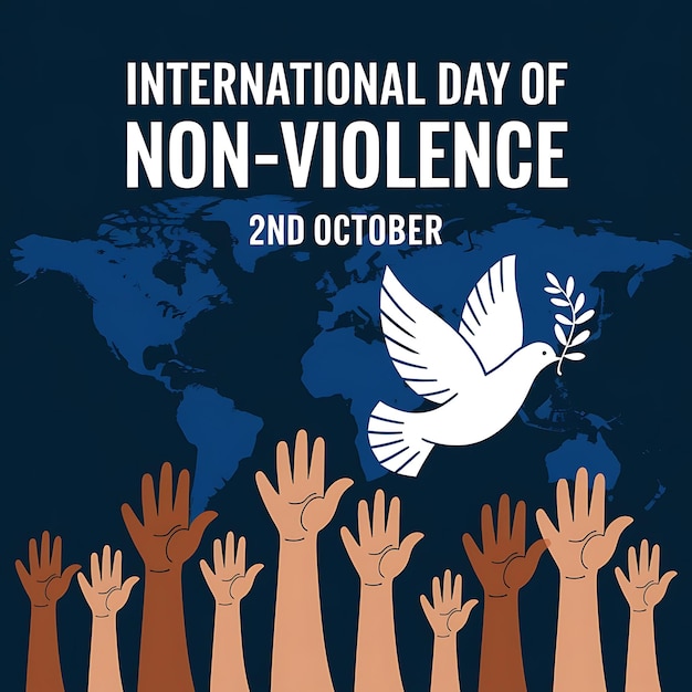 Vector international day of nonviolence poster vector image illustration