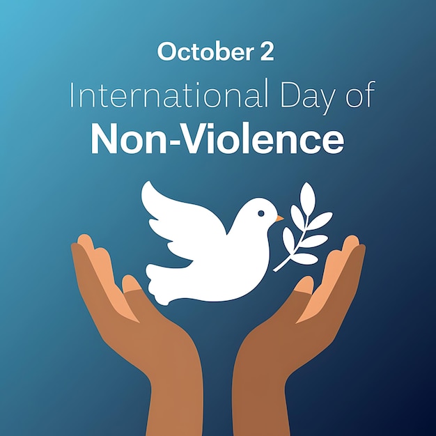 International Day of NonViolence Poster Vector Image Illustration