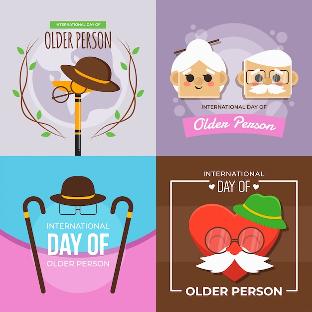 Vector international day of older person illustration