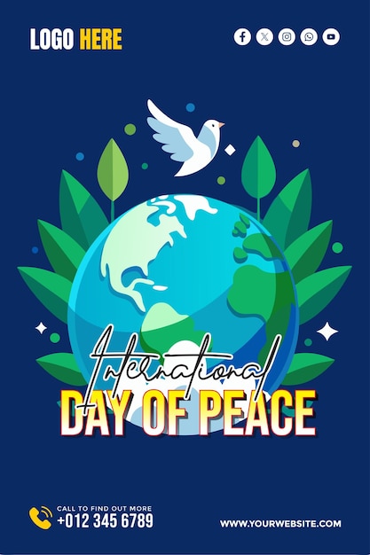 Vector international day of peace background for banner wallpaper copy space poster and flyer