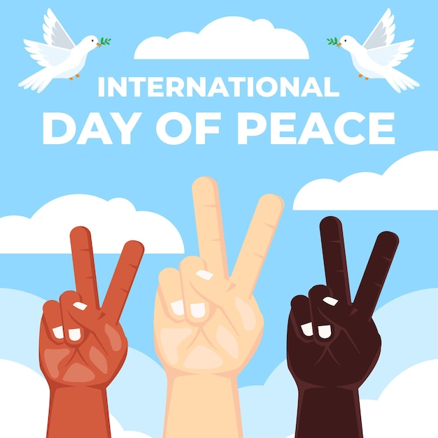 Vector international day of peace illustration in flat design