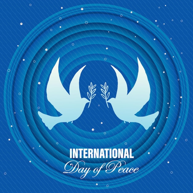 International day of peace in paper style premium vector