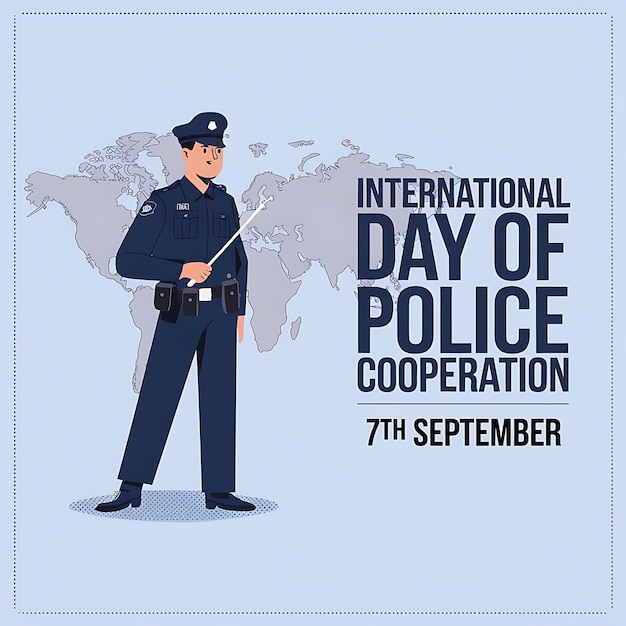 Vector international day of police cooperation vector illustration