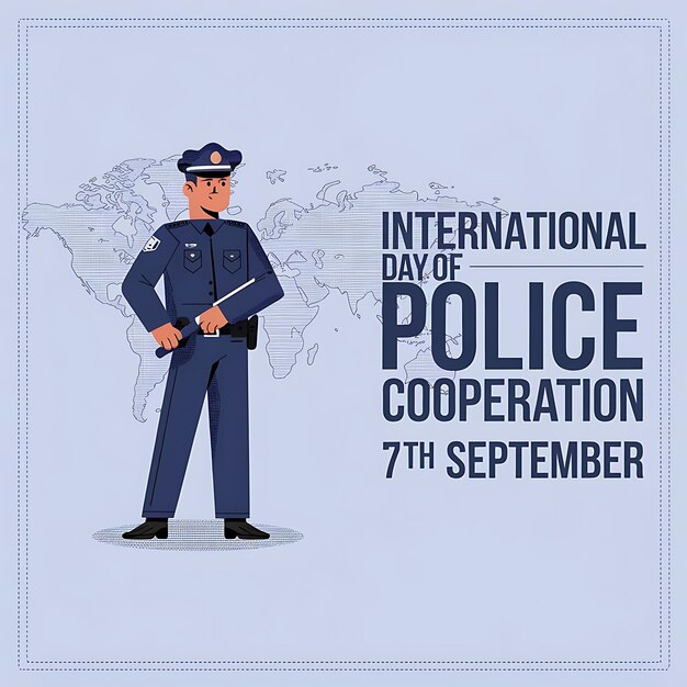 Vector international day of police cooperation vector illustration