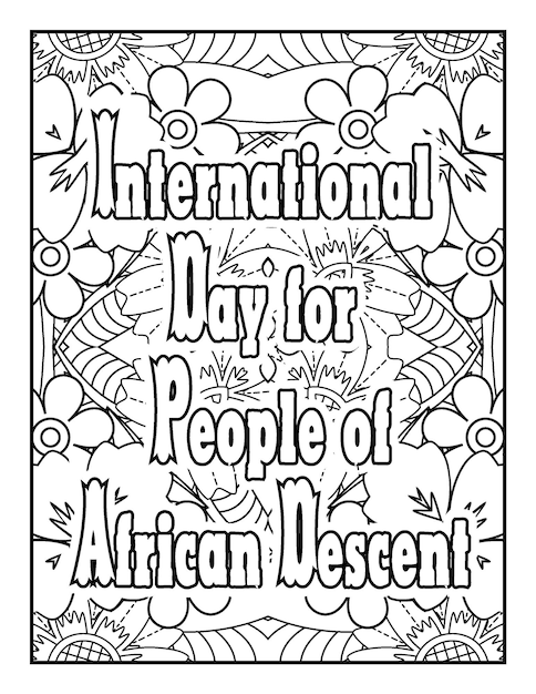 International Day quotes coloring pages for kids and adults to print