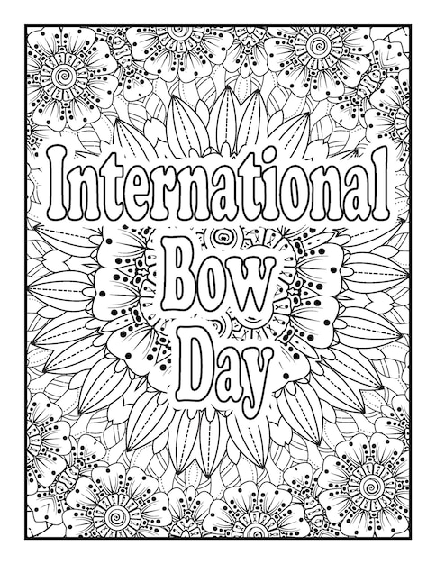 International Day quotes coloring pages for kids and adults to print