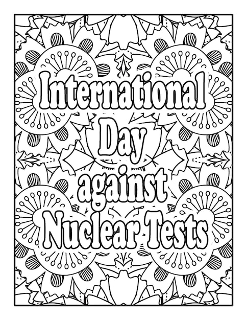 International Day quotes coloring pages for kids and adults to print