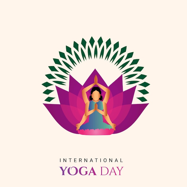 International Day of Yoga aka Vishwa Yog Diwas or Yog Divas Creative Conceptual Vector Graphic