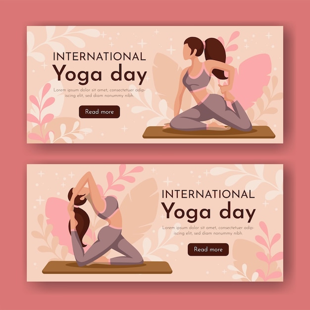 International day of yoga banners template