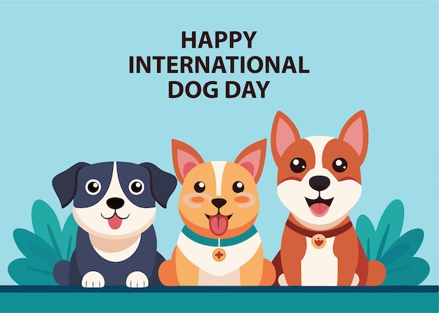 Vector international dog day celebration dog background vector template design