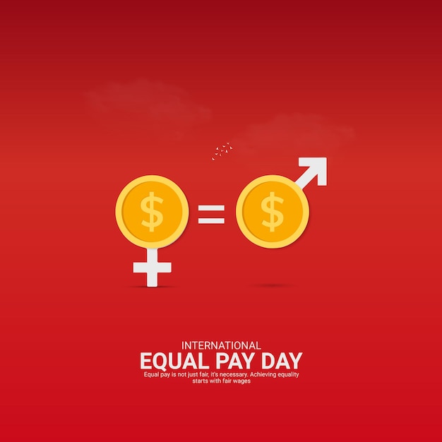 Vector international equal pay day creative ads dollar and man vector isolated on template for background equal pay poster design vector 3d illustration sep 18 important day holiday concept