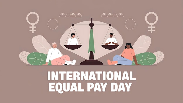 Vector international equal pay day poster vector image illustration