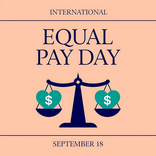 Vector international equal pay day poster vector image illustration